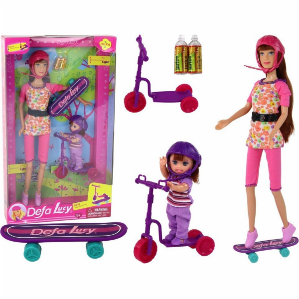 Sada LeanToys Lucy Doll Pink Scooter Skateboard Helmets