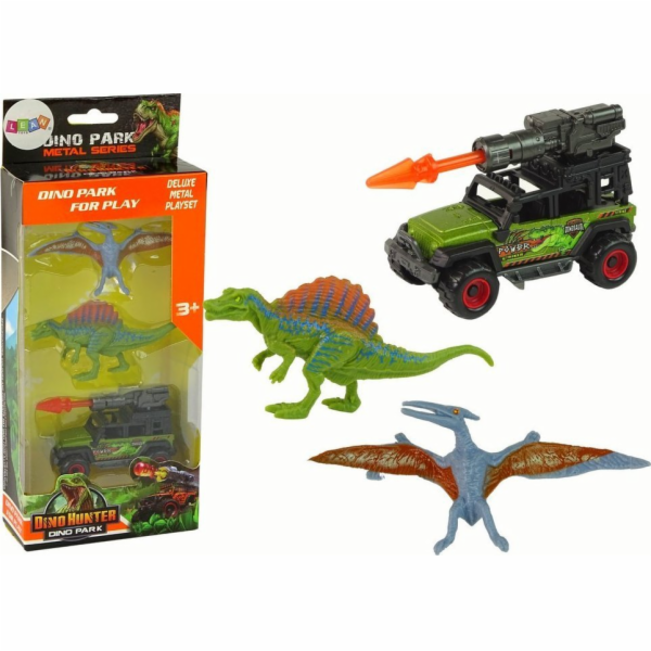 Sada postaviček LeanToys Dinosaurs Auto Rocket Orange