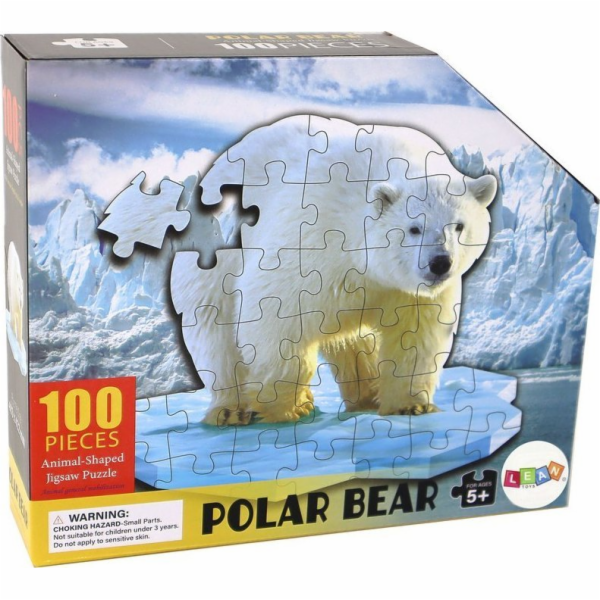 LeanToys Puzzle 100 dílků motiv ledního medvěda