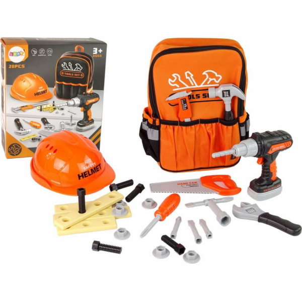 Sada LeanToys pro kutily v batohu Helmet Tools Orange
