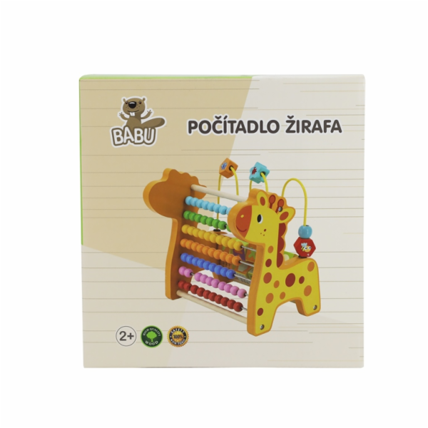 BABU - Dřevěné počítadlo pro děti - Žirafa