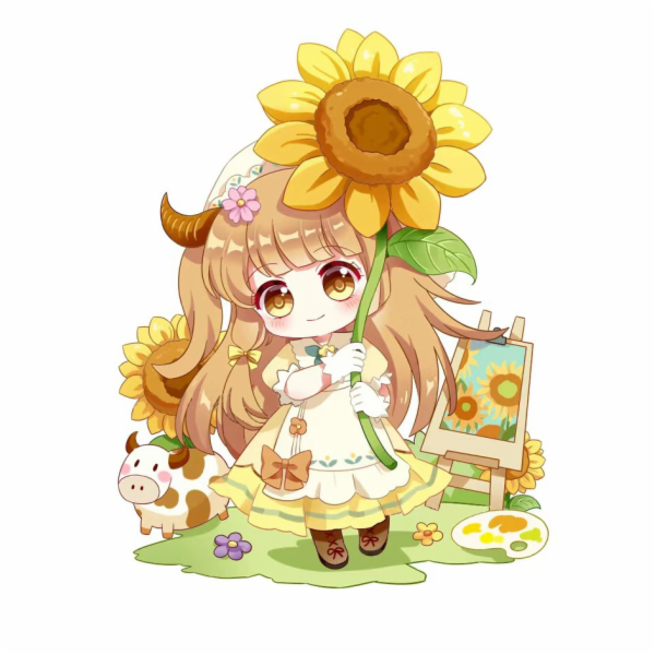 Diamantové malování s rámem - Panenka a slunečnice 20 cm