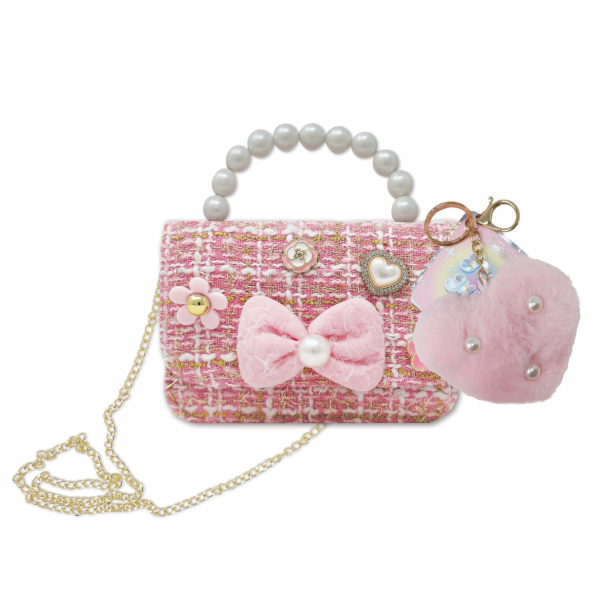 Mini KABELKA s klíčenkou SRDCE s PERLY