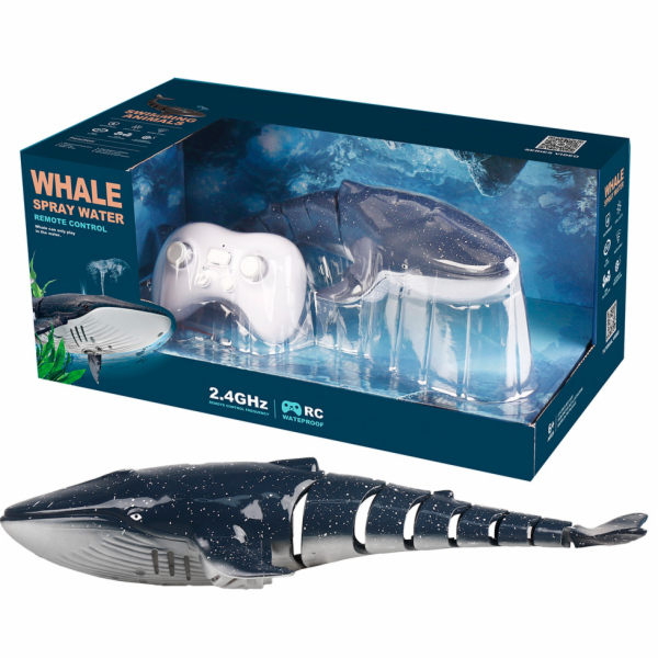 R/C Velryba Plejtvák s vodní fontánou - černá