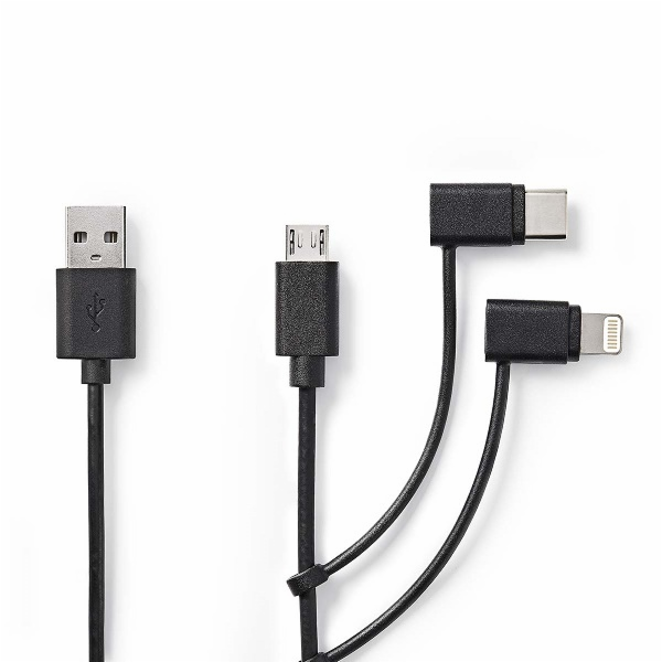 Nedis CCGL60620BK10 - USB 2.0 kabel 3v1 | USB-A Zástrčka ...