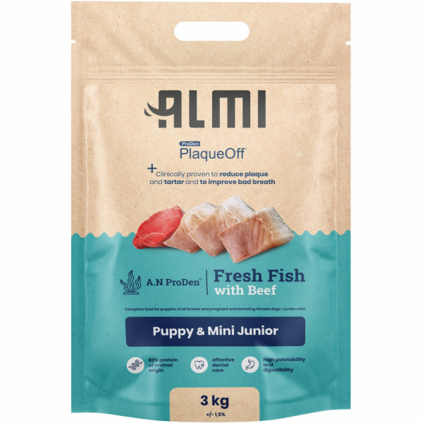 Almi Puppy & Mini Junior Granule s mořskou řasou 3 kg