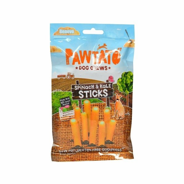 Benevo Odměna pro psy Pawtato Sticks Spinach & Kale 120g