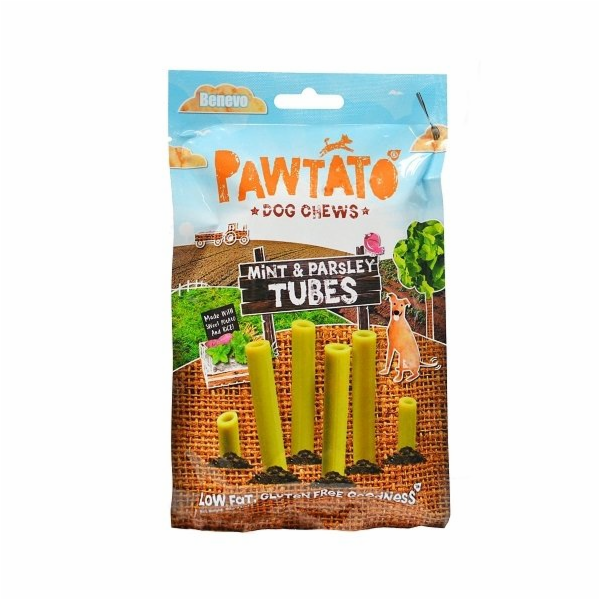 Benevo Odměna pro psy Pawtato Tubes Mint & Parsley 90g
