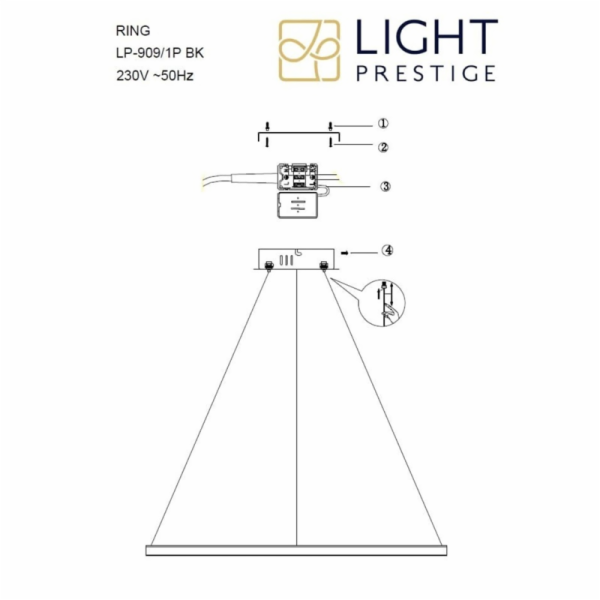 Stropní svítidlo Light Prestige Ring, 35 W, LED, 3 - 6K