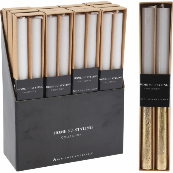 Vánoční svíčka, stolní, 8 h, 250 mm, 2 ks.