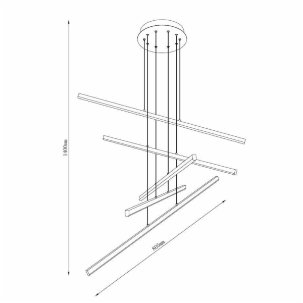 Domoletti Stropní svítidlo  2023522P-BK, 60 W, 4000 °K