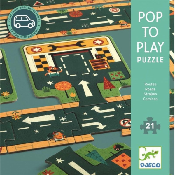 Puzzle silnice, pro děti, 72 cm x 63 cm