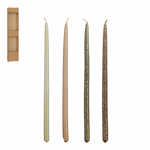 Svíčka, 4 h, 28 cm, 4 ks.