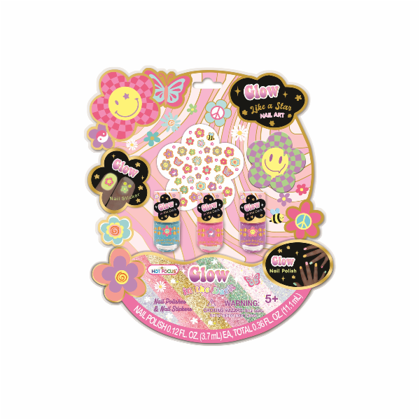 Sada na nehty - svítící ve tmě (kytky)