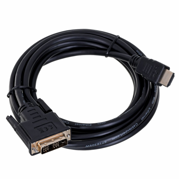 Kabel HDMI-DVI 3M (pozlacené konce)