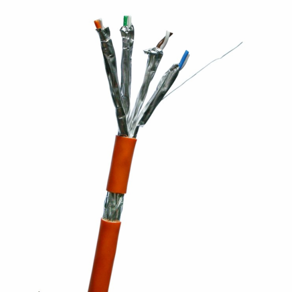 DATACOM S/FTP drát CAT7  LSOH  100m oranžový