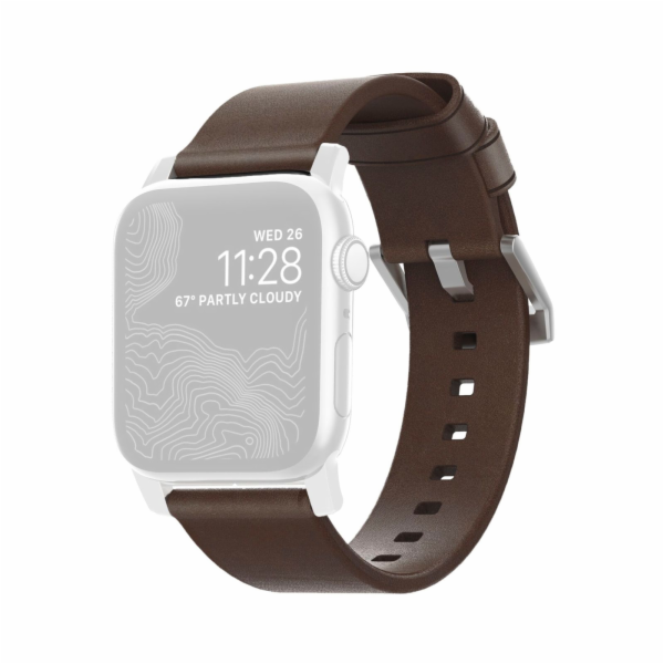Nomad Strap Modern Leather Brown Connector Silver 38/40/4...