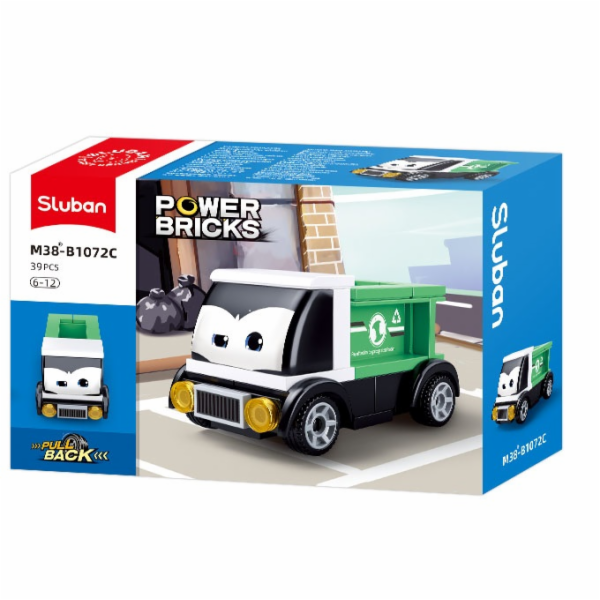 Sluban Power Bricks M38-B1072C Natahovací autíčko s očima...