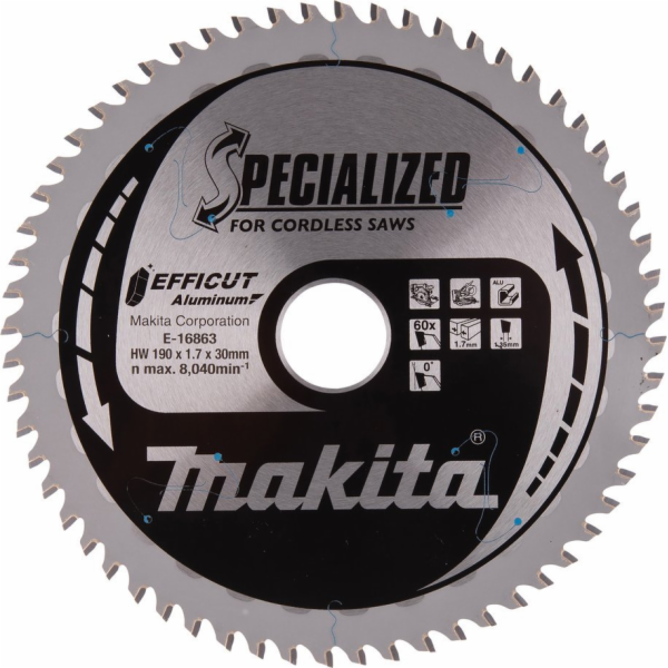 Makita  KRUHOVÁ PILA 190x30x60z ÚČINNOST NA HLINÍK