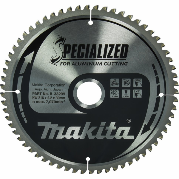 Makita  KRUHOVÁ PILA 216x30x64z SPECIALIZOVANÝ HLINÍK