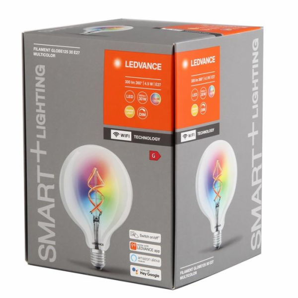 LED ŽÁROVKA SMART+ E27 G125 RGBW FL 4,5W