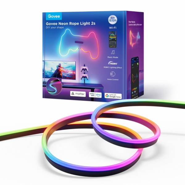 Govee Neon Strip Light 4 Meter Black Matter ready