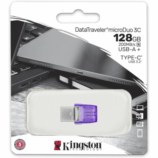 Kingston USB Data Traveler MicroDuo 3C G3 128GB USB-A / U...