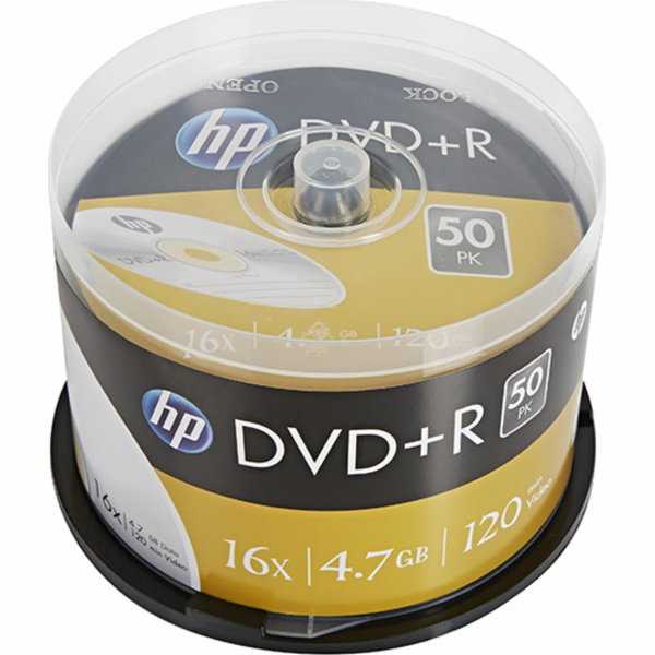 HP DVD+R 4,7GB 16x, cakebox, 50ks (DRE00026-3) DVD+R HP 4...
