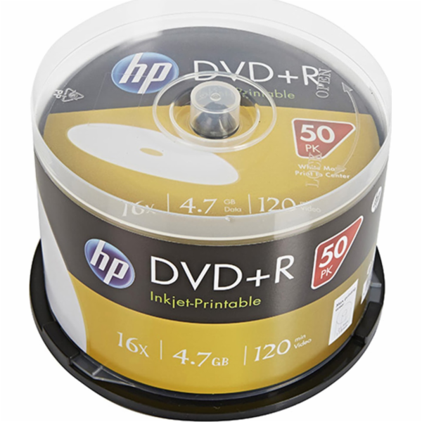 DVD+R HP 4,7 GB (120min) 16x Inkjet Printable 50-cake
