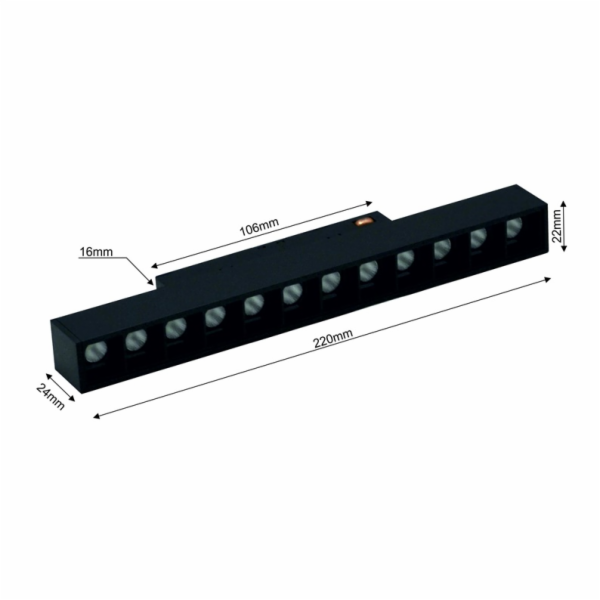 Lampa modulovaná magnetická, 12 W, LED, 3000 - 6000 °K