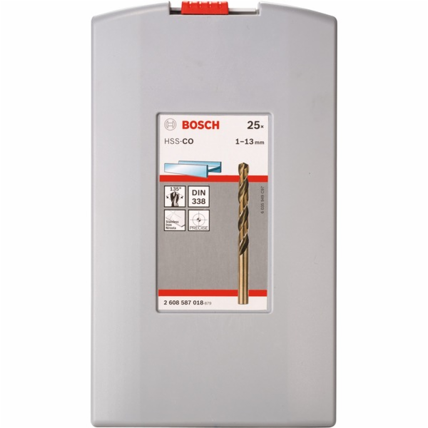 Bosch Pro Box set vrtáků na kov, HSS-Co, 1-13mm, 135°, 25ks