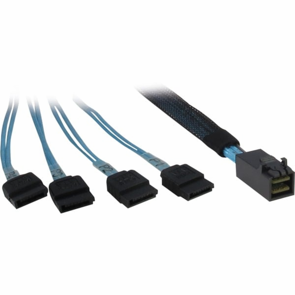 Inter-Tech Kabel SFF 8643 > 4x SATA (černo-modrý, 0,5 met...