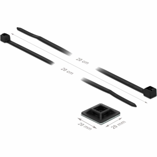Montážní základna 20 x 20 mm s kabelovou páskou d 200 x š...