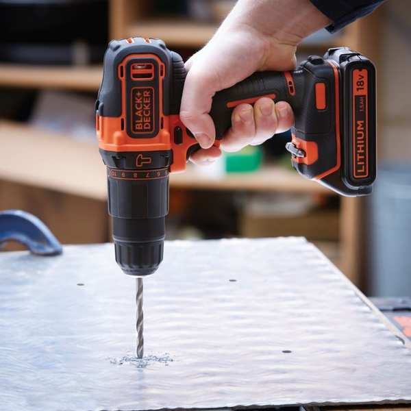 Black+Decker BDCHD18S1KA, 18V Aku příklepová vrtačka
