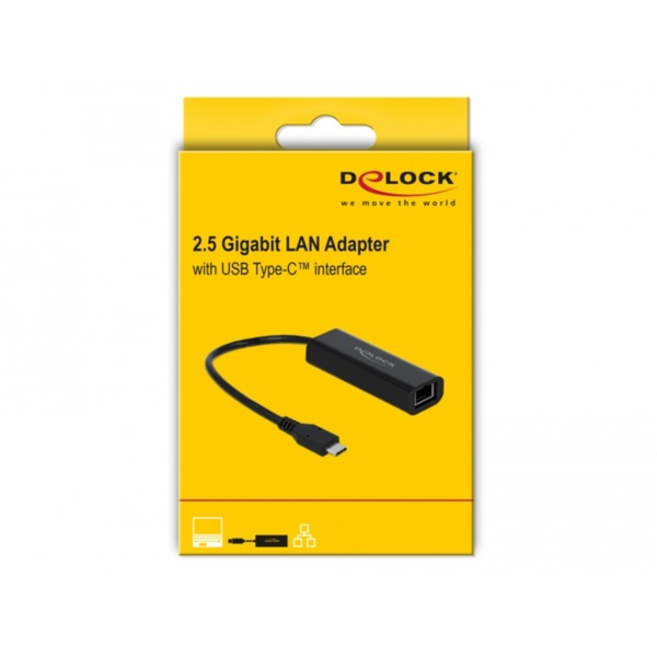 DeLOCK USB adaptér, USB-C zástrčka > RJ-45 zásuvka