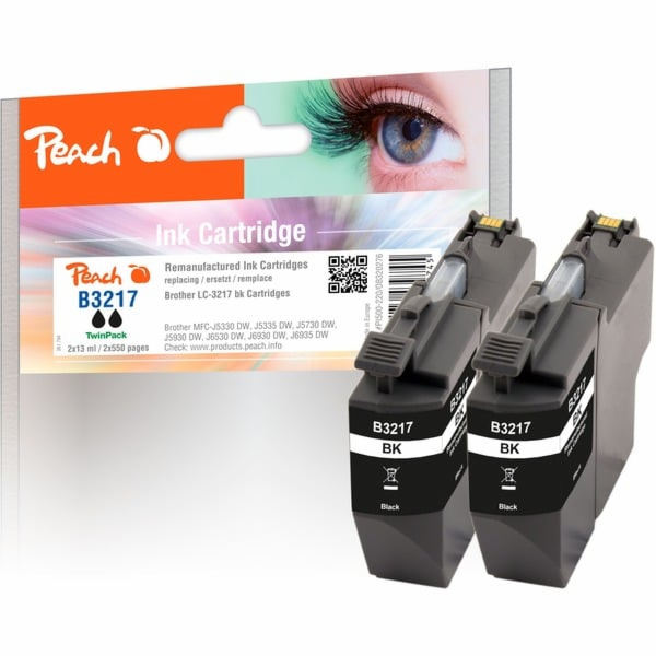 Peach Dvojbalení inkoustu , černý, PI500-220 (kompatibiln...