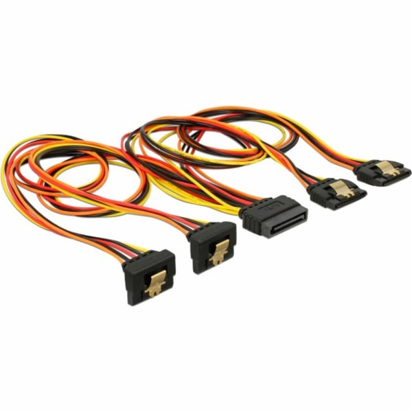 DeLOCK SATA 15Pin > 2x lomený (spodní) + 2x rovný, kabel