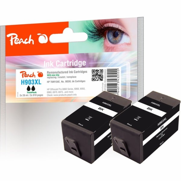Peach Dvojbalení inkoustu , černý PI300-763 (kompatibilní...