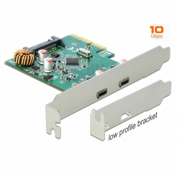 DeLOCK PCIe x4 > 2x externí USB 3.2 Gen 2 Type-C, USB řadič