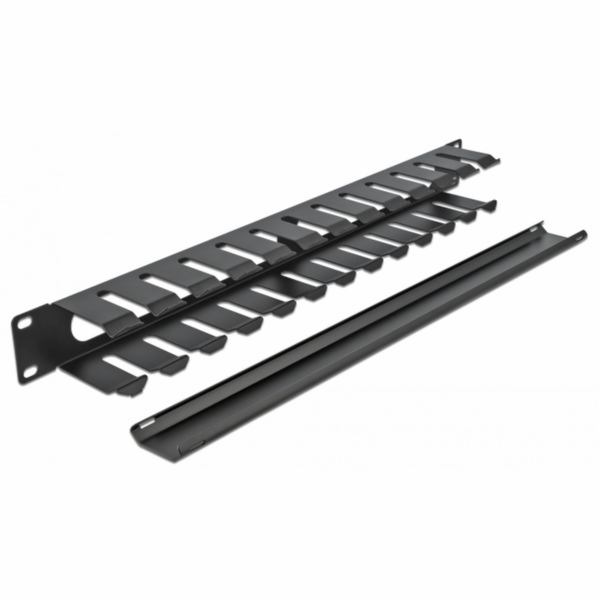 19" panel pro správu kabelů se 2 otvory, vedení kabelů
