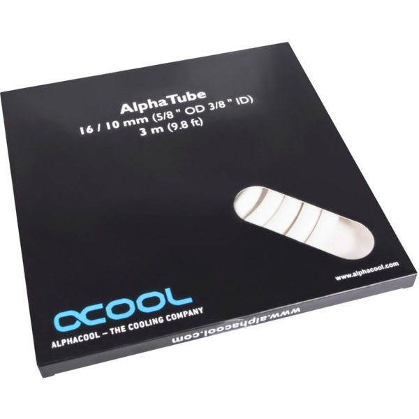 Alphacool "AlphaTube HF 16/10 (3/8""ID) - UV bílá 3m, had...