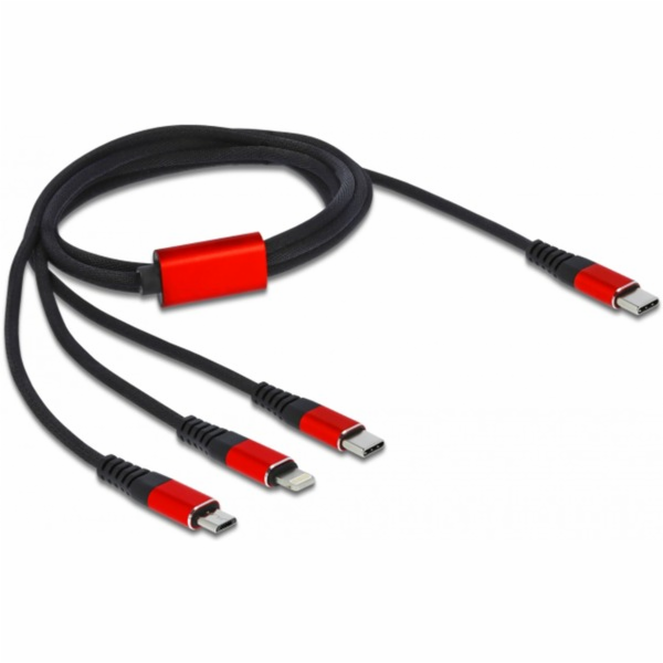 USB Ladekabel, USB-C Stecker > Micro-USB + USB-C + Lightn...