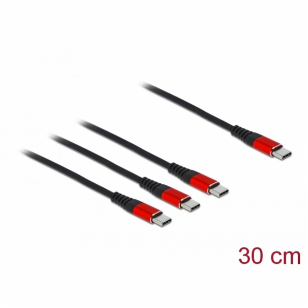 DeLOCK USB nabíjecí kabel, USB-C zástrčka > 3x USB-C zást...