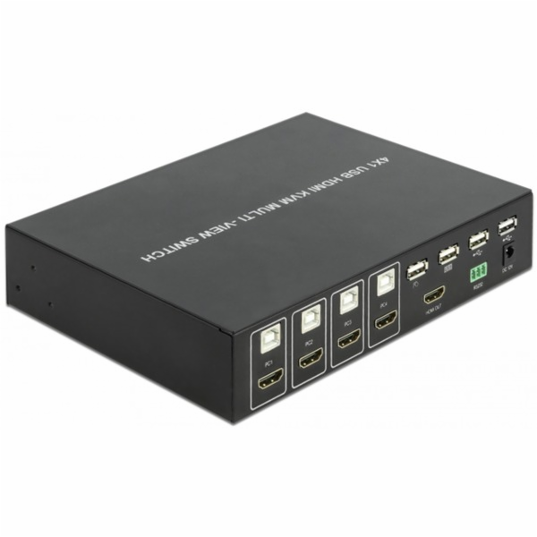 DeLOCK KVM 4v1 Multiview Switch 4x HDMI USB 2.0, KVM switch