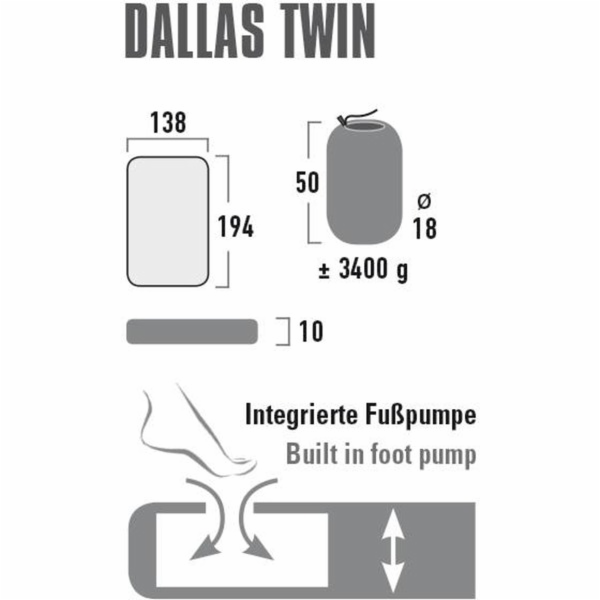 Kempingová nafukovací matrace High Peak Dallas Twin 41033