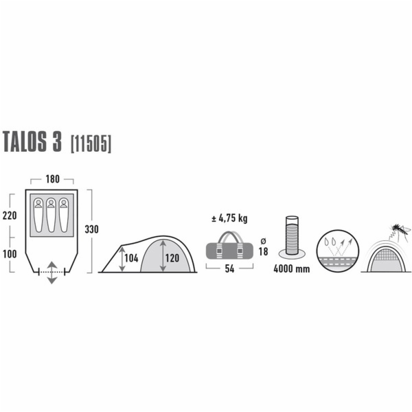Kopulový stan High Peak Talos 3P