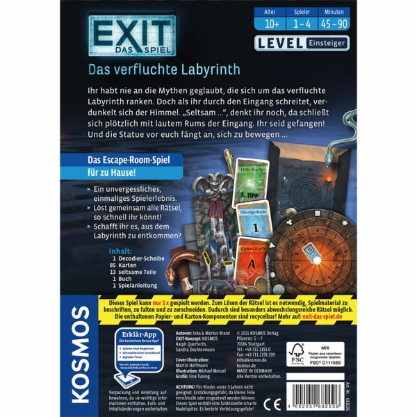KOSMOS EXIT - The Cursed Labyrinth, společenská hra