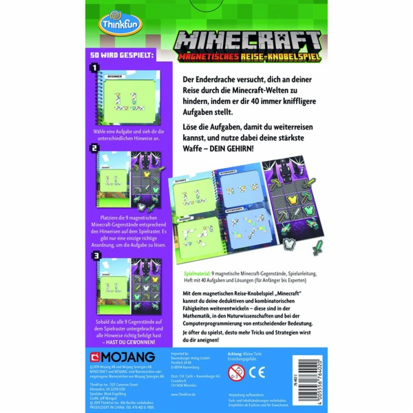 THINK FUN Minecraft - Magnetická cestovní hra, dovednostn...