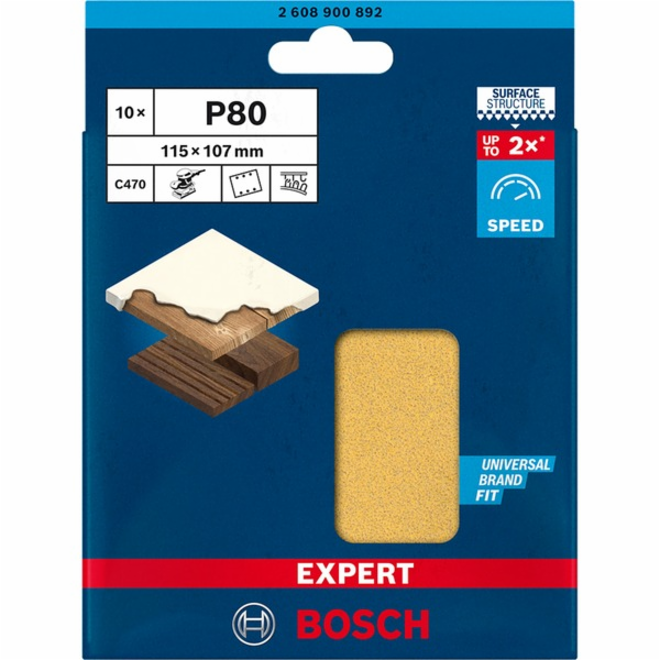Bosch Schleifblatt C470,115x107mm,K80,10x EXPERT