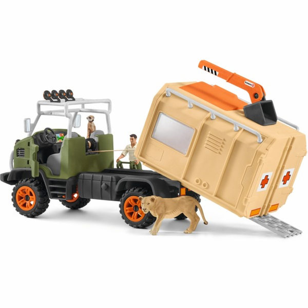 Schleich 42475 Velký náklaďák na záchranu zvířat v divočině